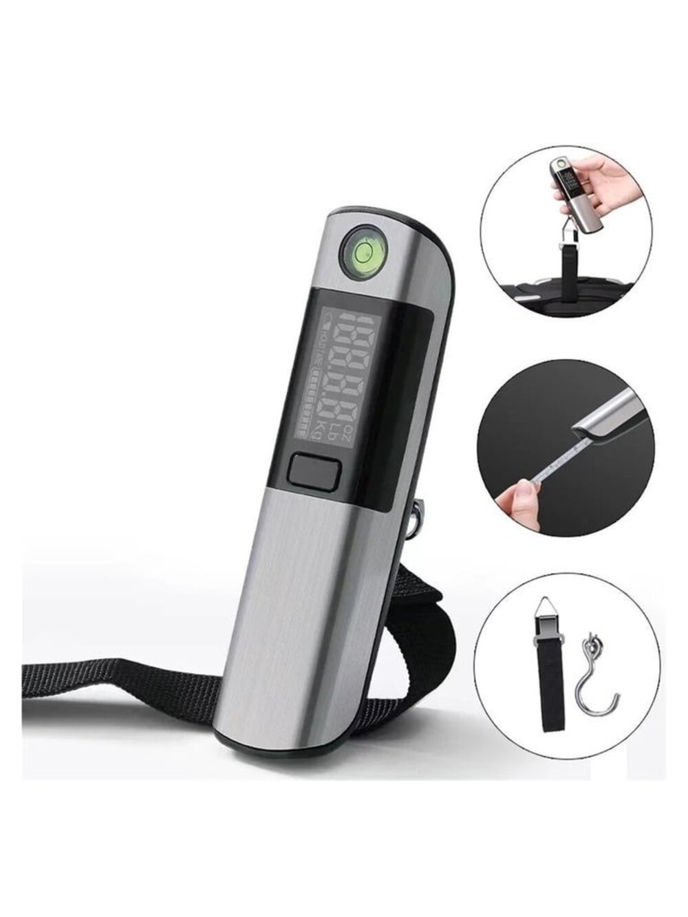 Travel Food Camping Scale Tape Measure Level Electronic Hanging Belt 50kg/150g